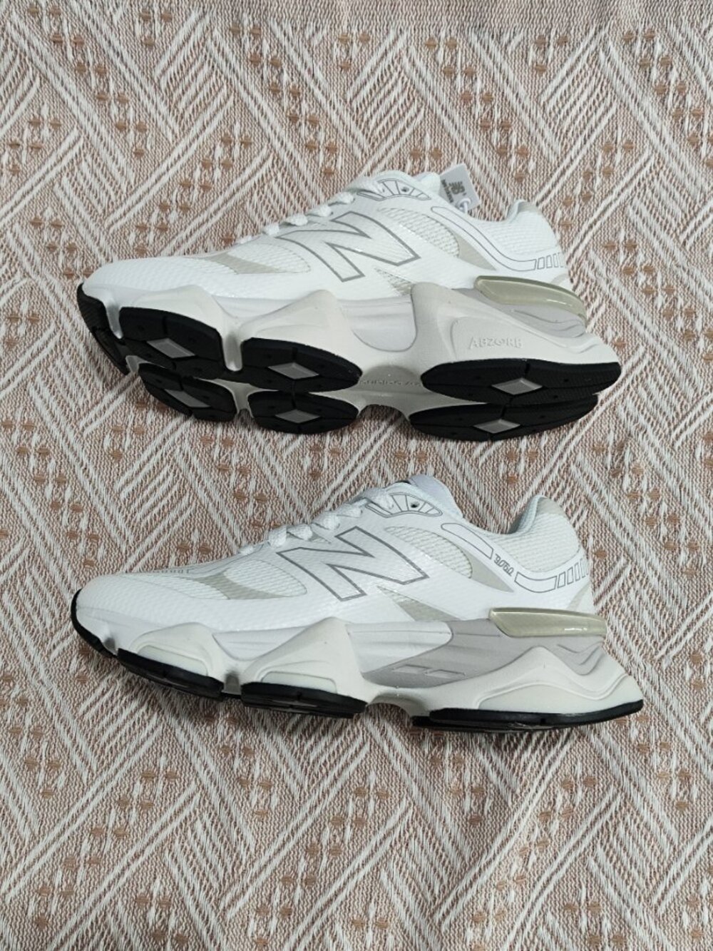 New Balance 9060 Off-White Retro Chunky Sneakers - Picture 5 of 8
